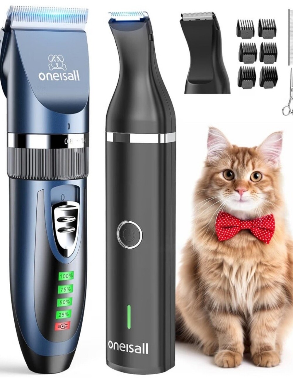 oneisall  - Cat Clippers and Paw Trimmer -  3 in 1 Cat Grooming Kit